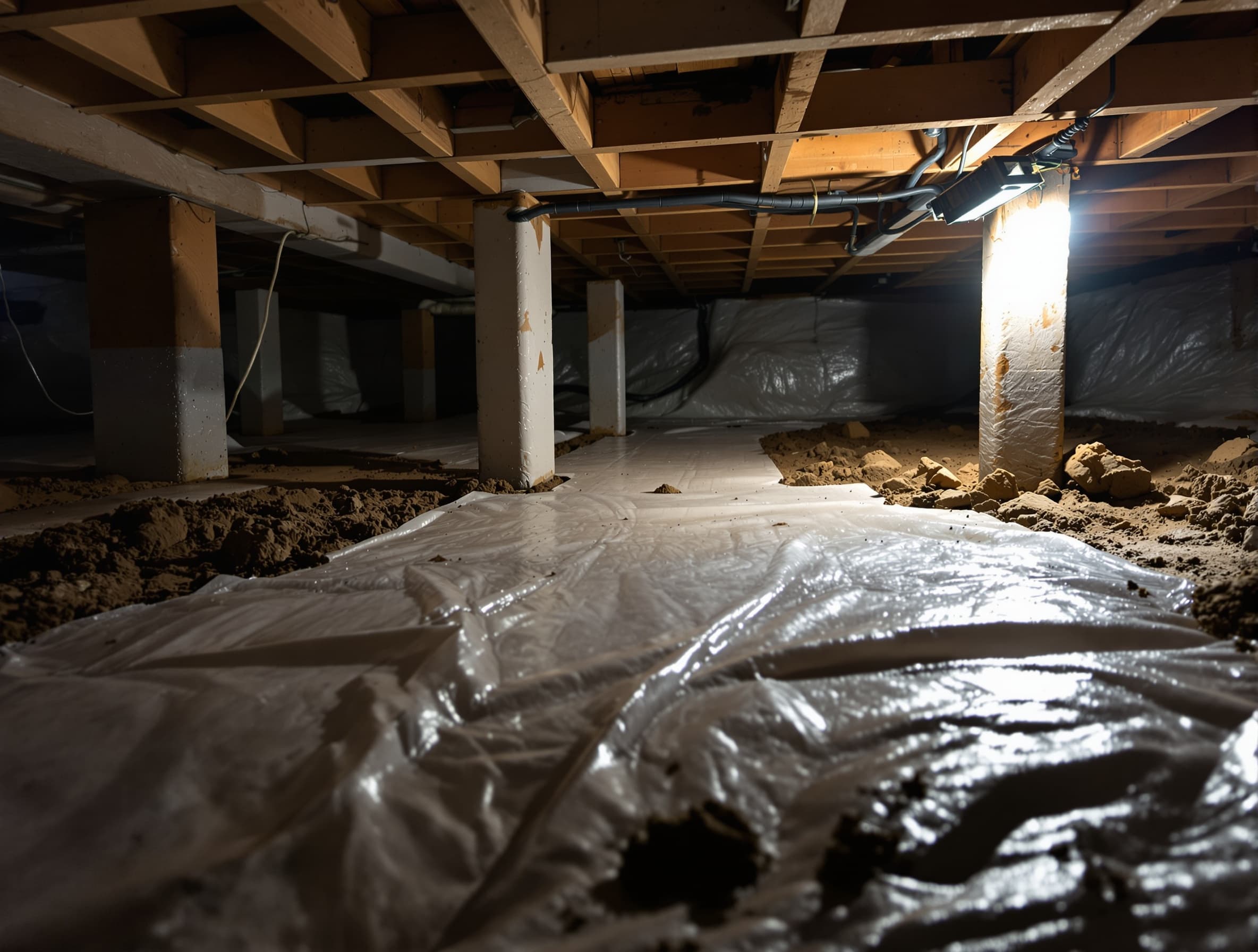 Crawl Space Moisture Control — before
